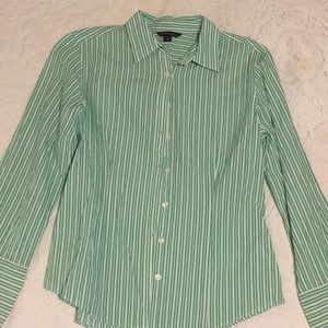 Brooks Brothers Green Stripped Button Down